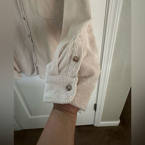 Wishlist Apparel Beige Oversize Women’s Button Down Corduroy Pants Size S/M - Picture 6 of 10